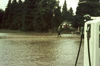 Tongariro River floods garage